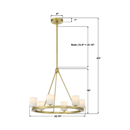 Aragon Chandelier - line drawing.