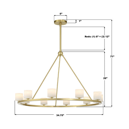 Aragon Chandelier - line drawing.