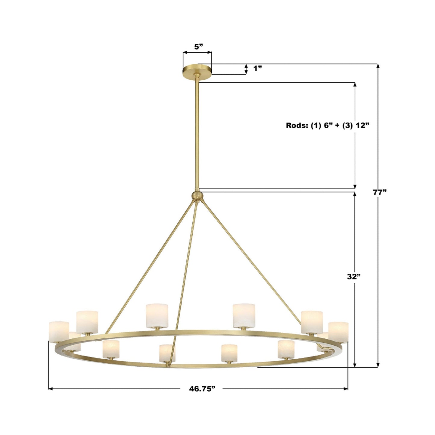 Aragon Chandelier - line drawing.