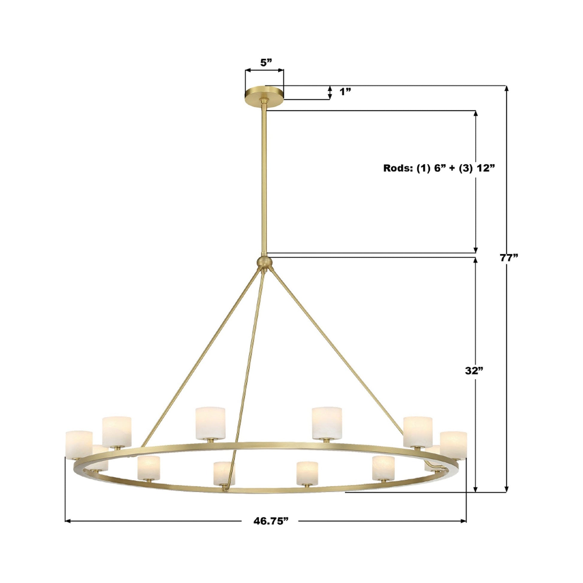 Aragon Chandelier - line drawing.