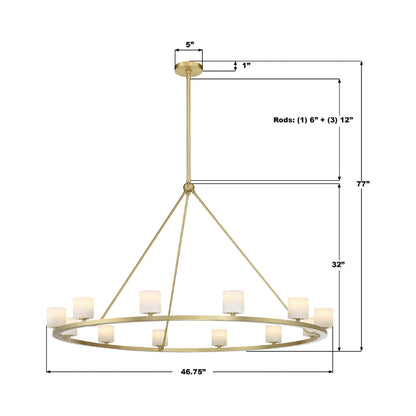 Aragon Chandelier - line drawing.