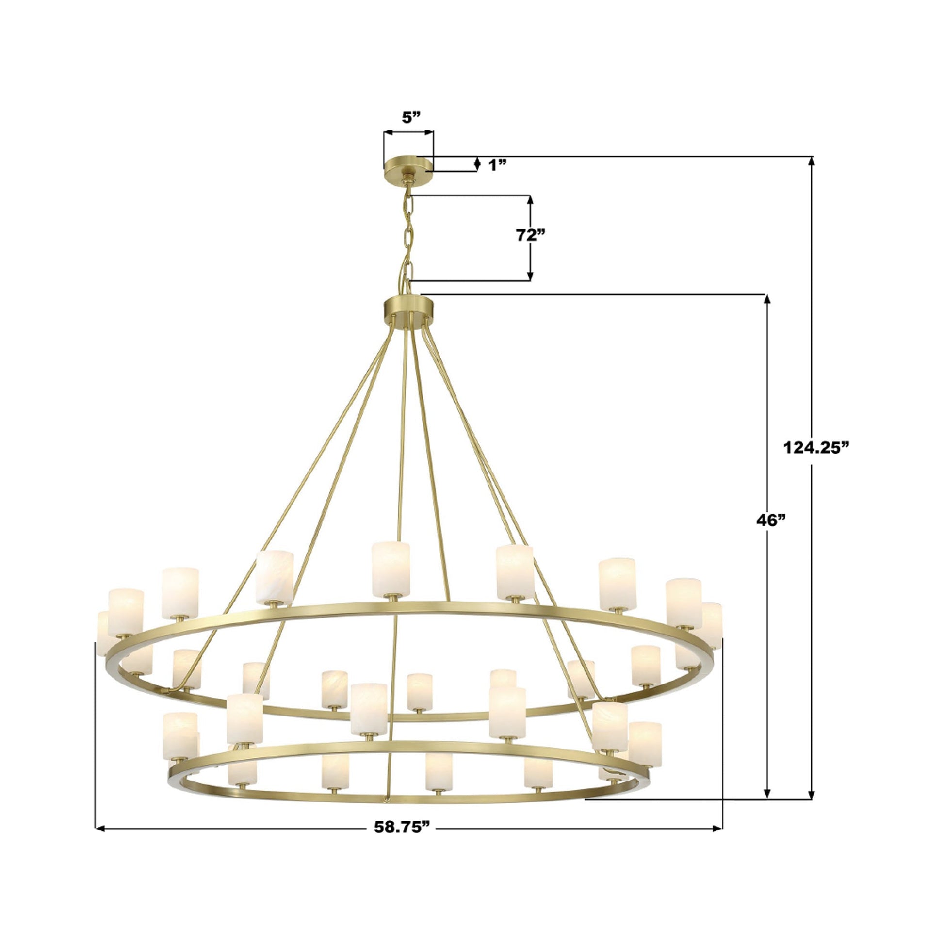 Aragon Chandelier - line drawing.