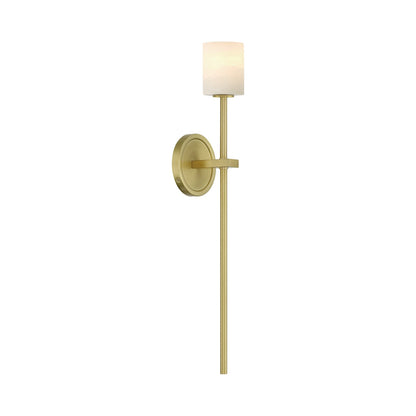 Aragon Wall Light in Soft Brass/Stone.