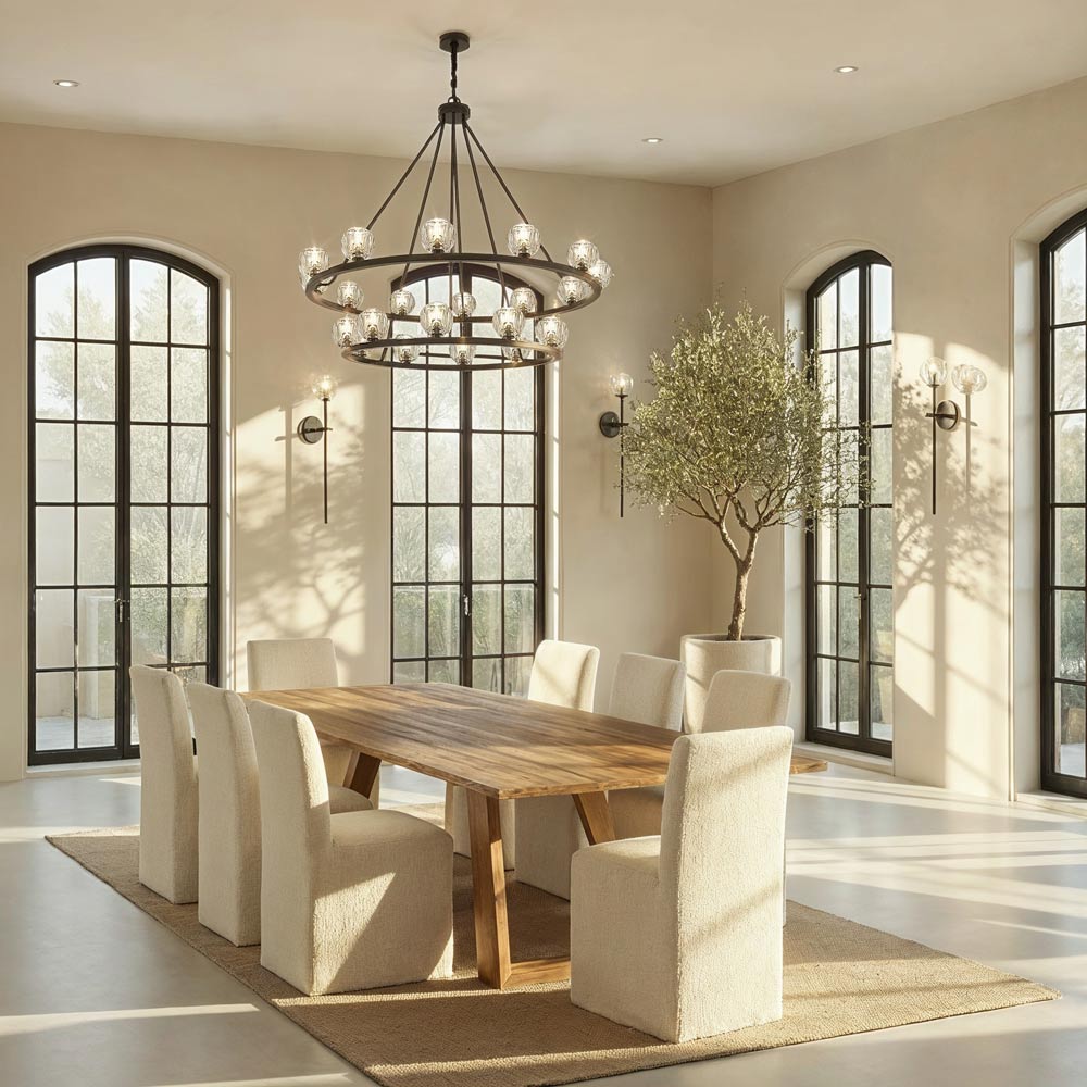 Aragon Wall Light in dining room.
