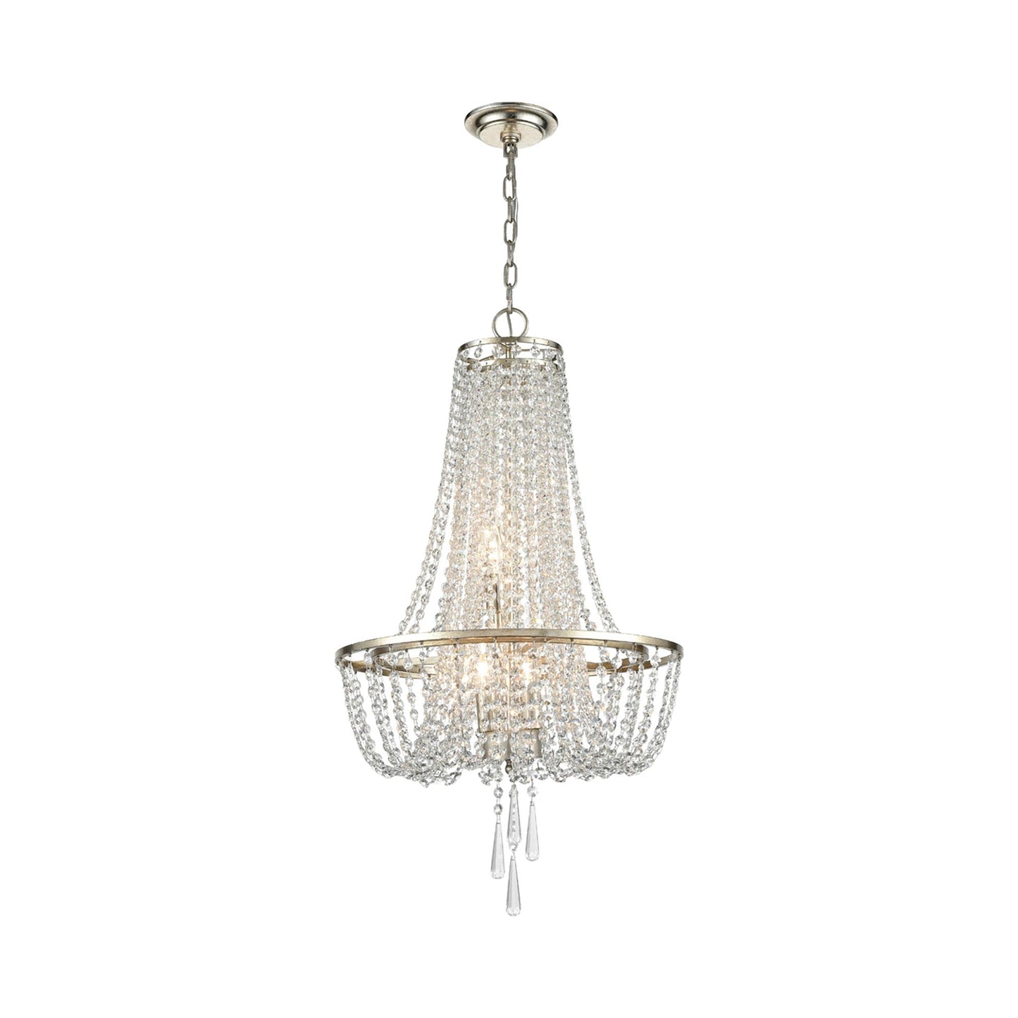 Arcadia Chandelier in Antique Silver (4-Light).