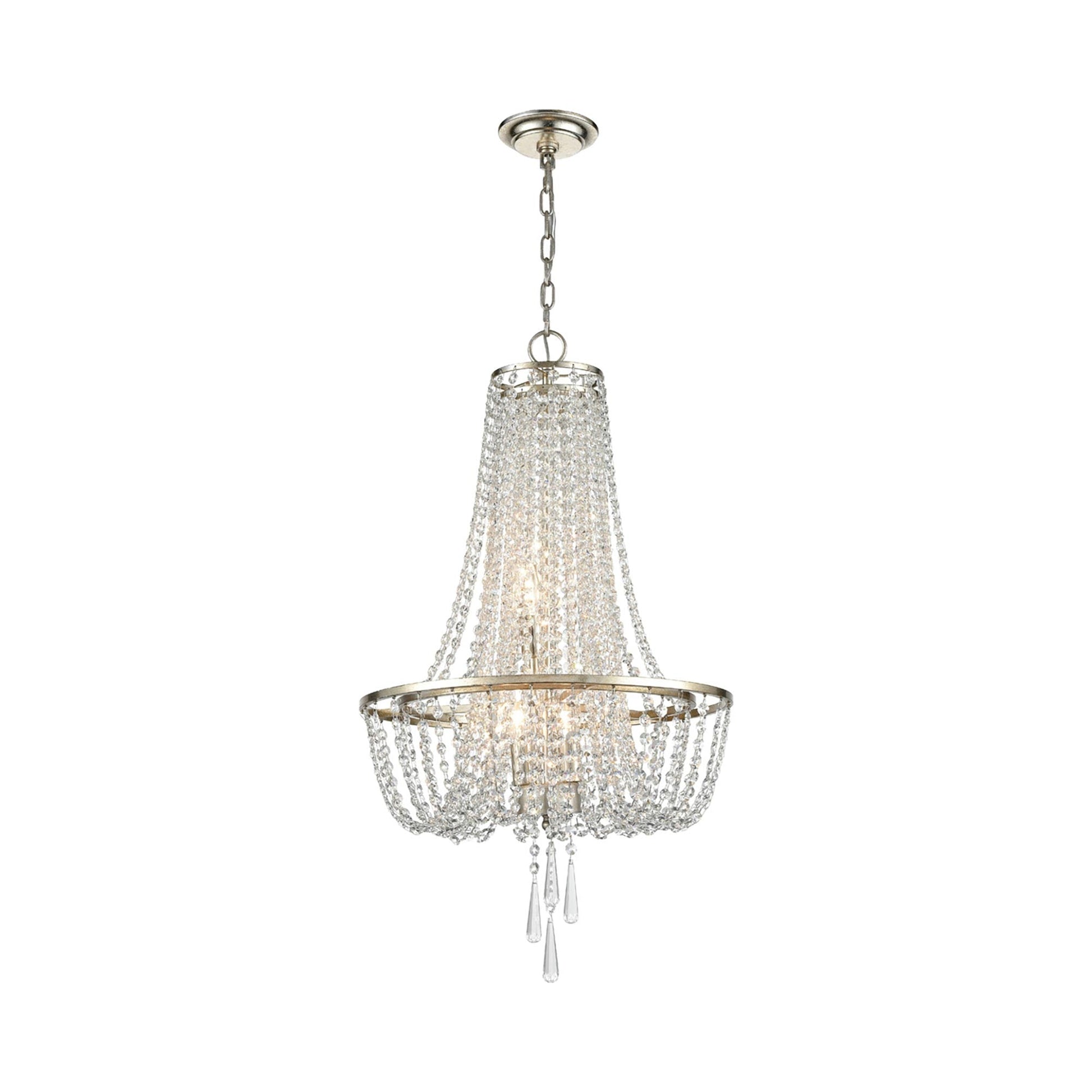 Arcadia Chandelier in Antique Silver (4-Light).