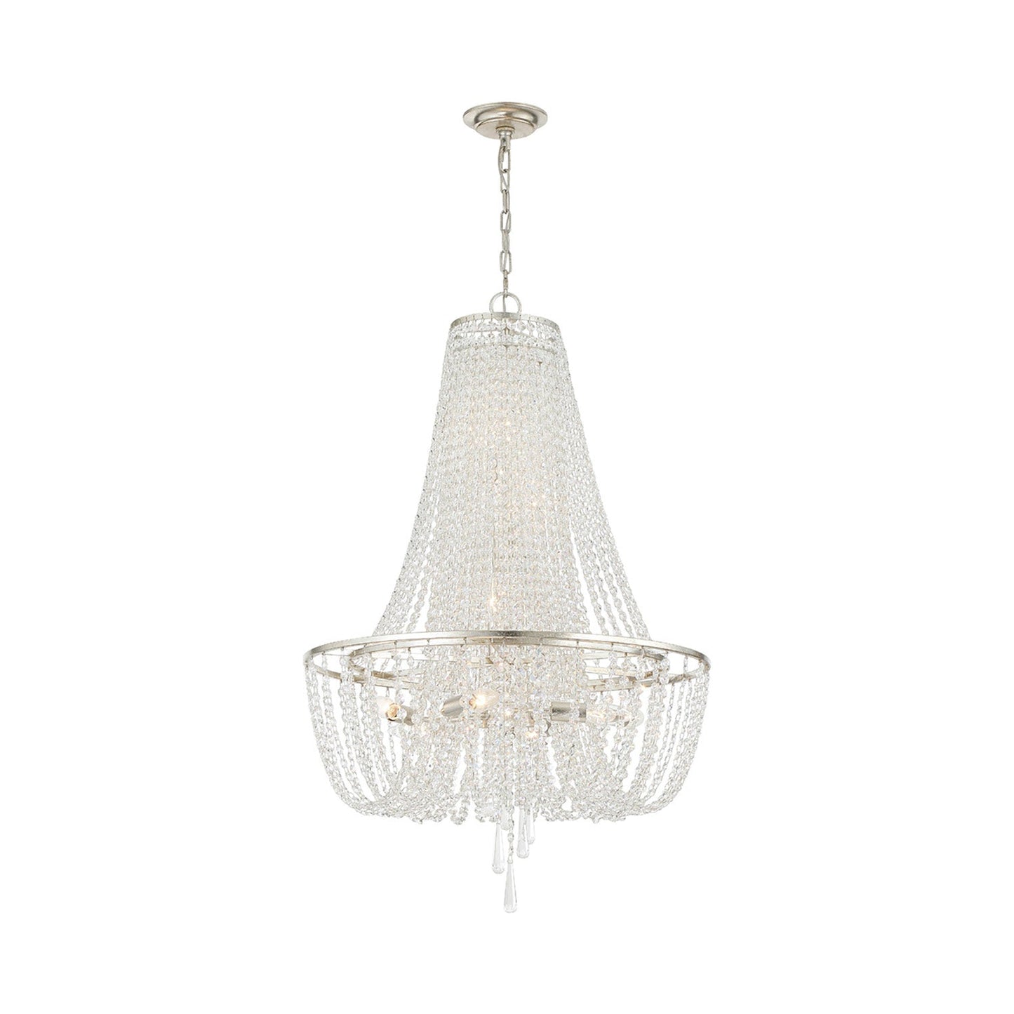 Arcadia Chandelier in Antique Silver (9-Light).