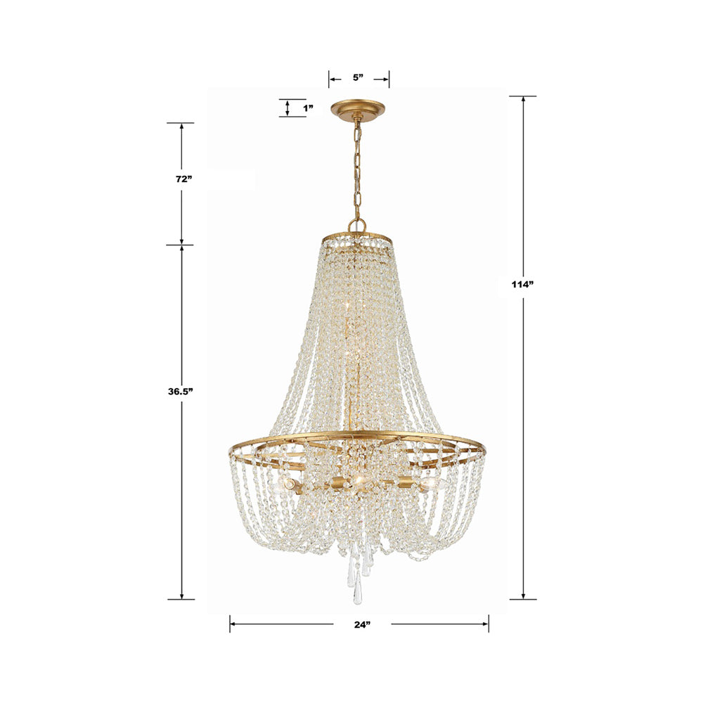 Arcadia Chandelier - line drawing.