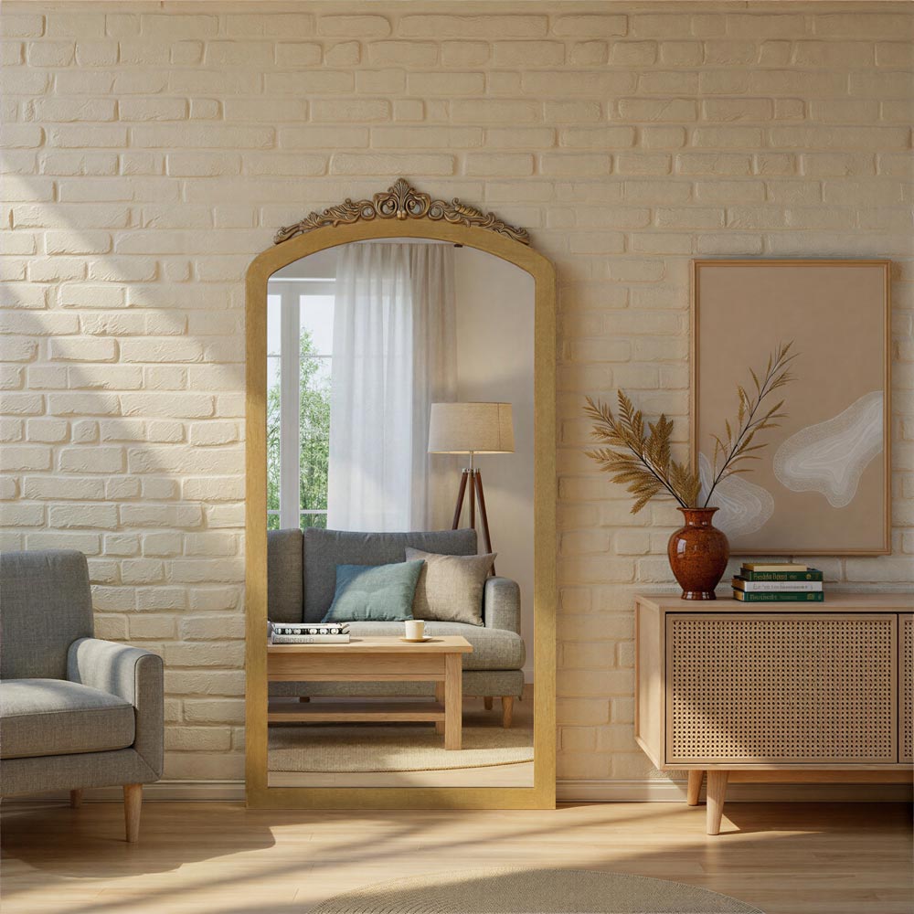 Arden Floor Mirror in living room.