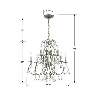 Ashton Chandelier - line drawing.