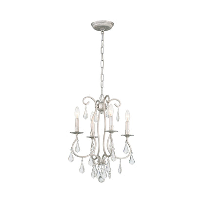 Ashton Mini Chandelier in Olde Silver (Hand Cut Crystal/4-Light).
