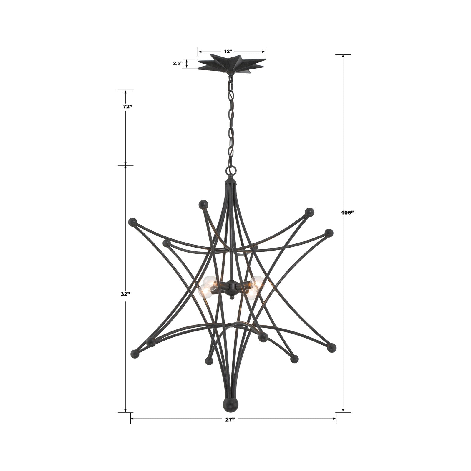 Astro Chandelier - line drawing.