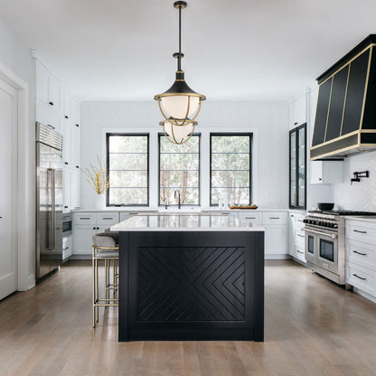 Atlas Outdoor Pendant Light in kitchen room.
