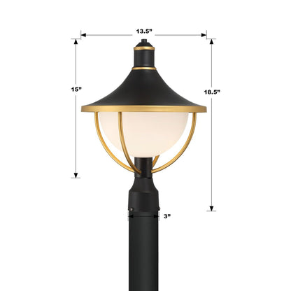 Atlas Outdoor Post Light - line drawing.