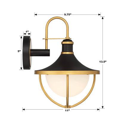 Atlas Outdoor Wall Light - line drawing.