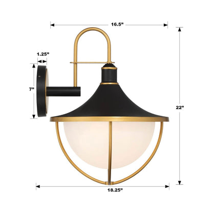 Atlas Outdoor Wall Light - line drawing.