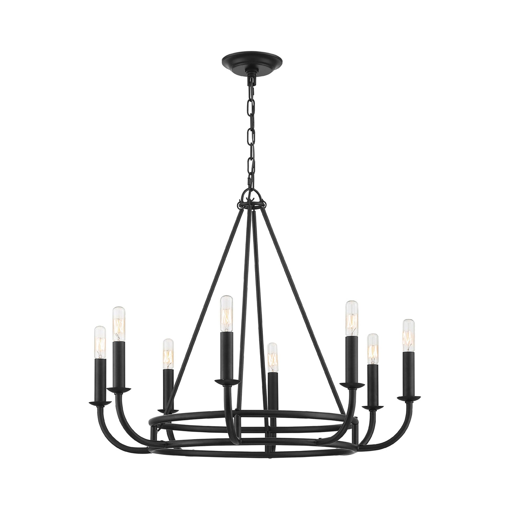 Bailey Chandelier in Matte Black (8-Light).