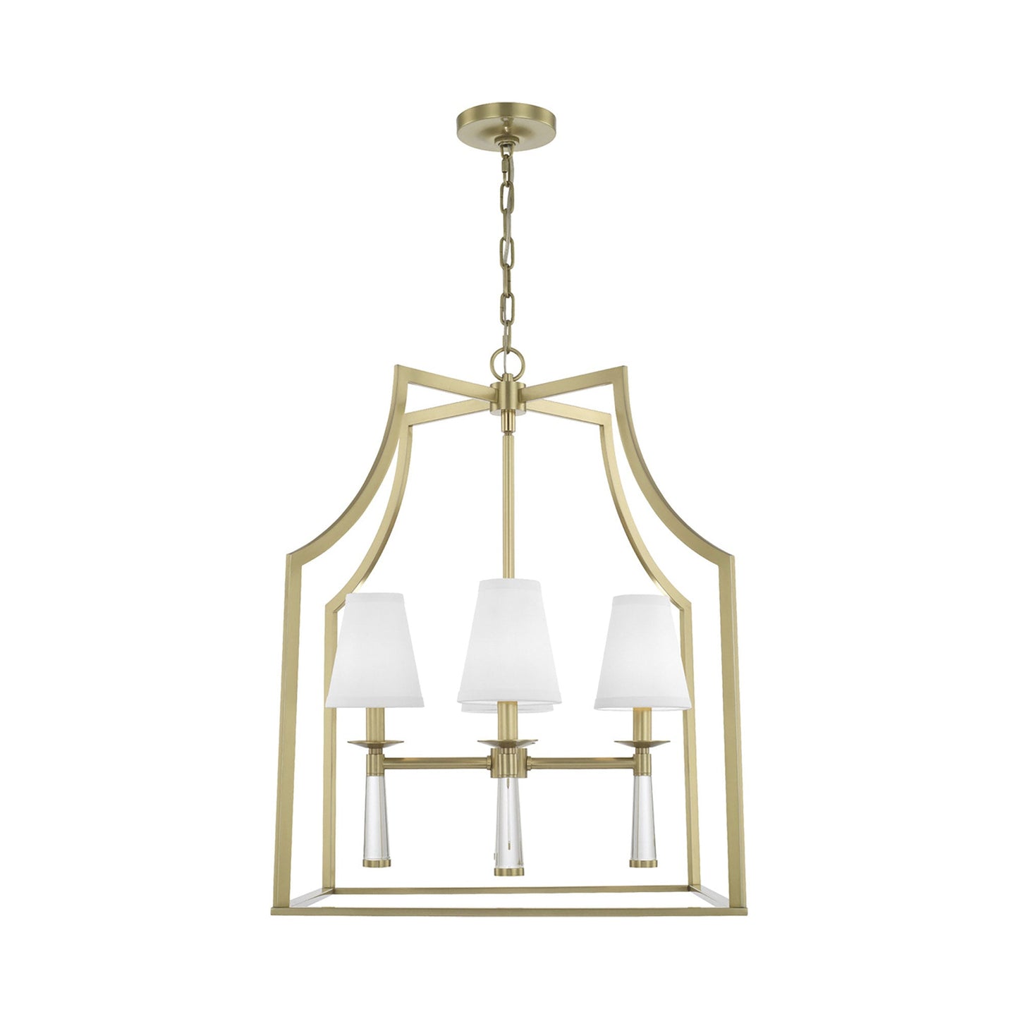 Baxter Chandelier in Aged Brass (4-Light).