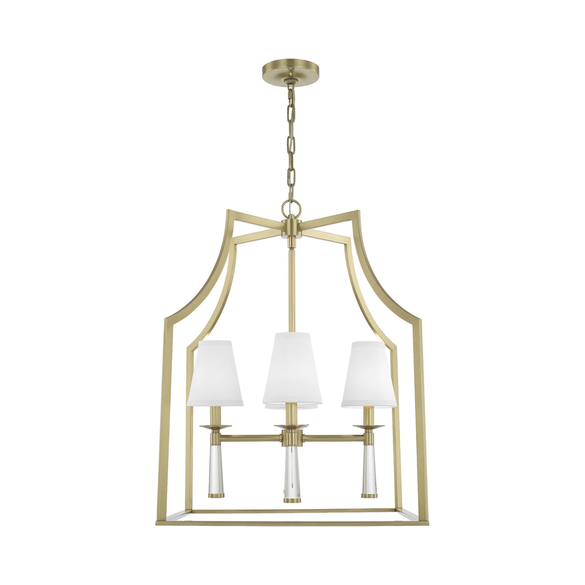 Baxter Chandelier in Aged Brass (4-Light).