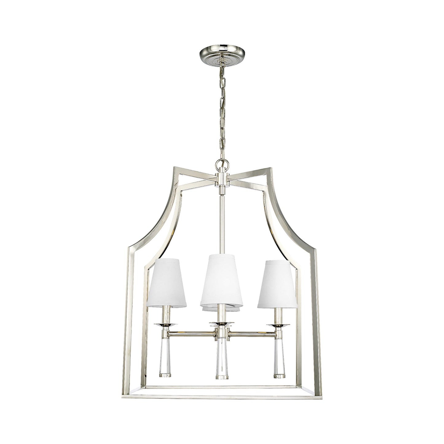 Baxter Chandelier in Polished Nickel (4-Light).