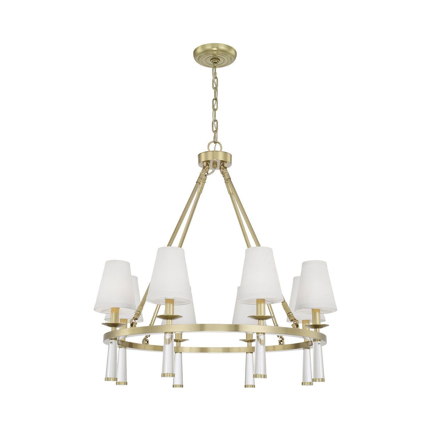 Baxter Chandelier in Aged Brass (8-Light).
