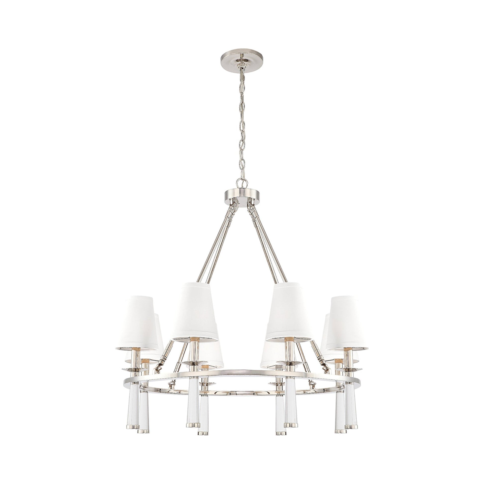 Baxter Chandelier in Polished Nickel (8-Light).