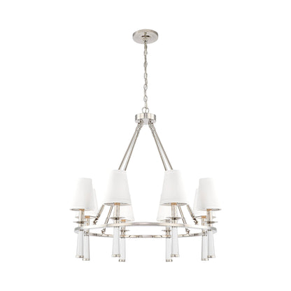 Baxter Chandelier in Polished Nickel (8-Light).