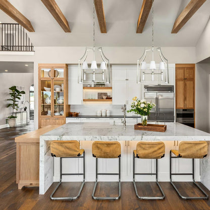 Baxter Chandelier in kitchen.
