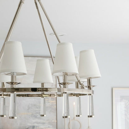 Baxter Chandelier in living room.