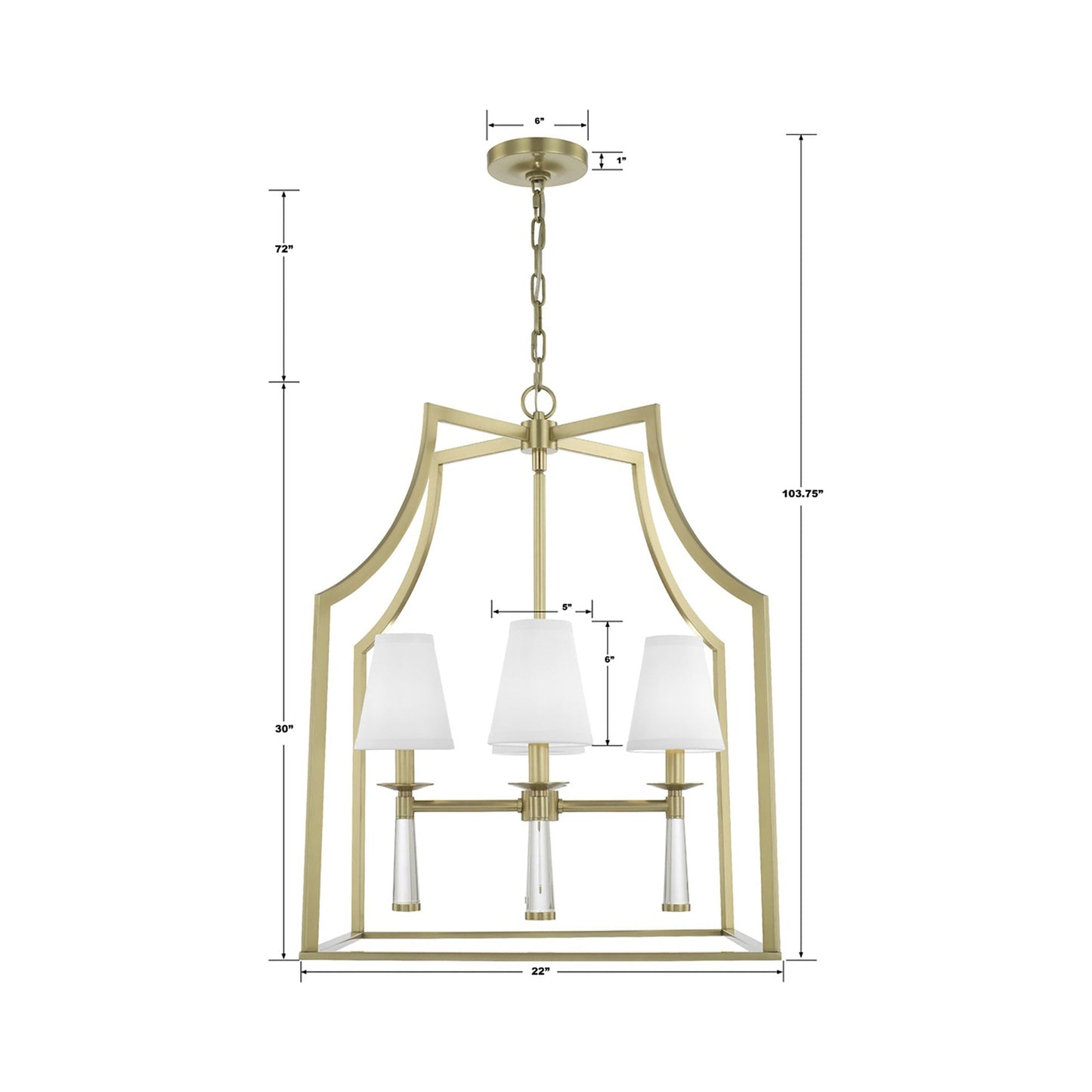 Baxter Chandelier - line drawing.
