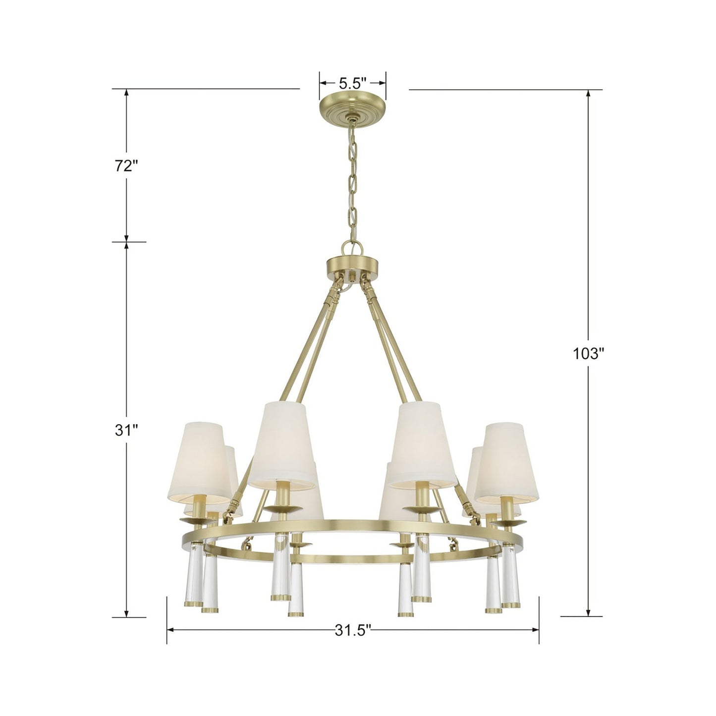 Baxter Chandelier - line drawing.