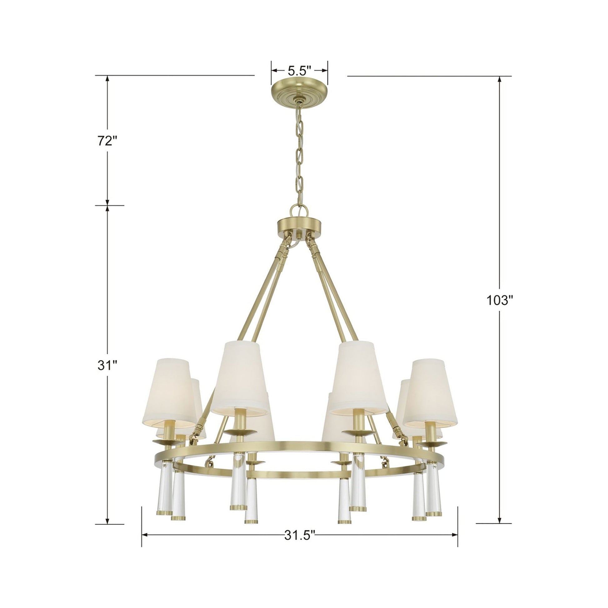 Baxter Chandelier - line drawing.