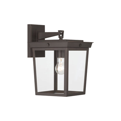 Belmont Outdoor Wall Light in Twilight Bronze (14-Inch).
