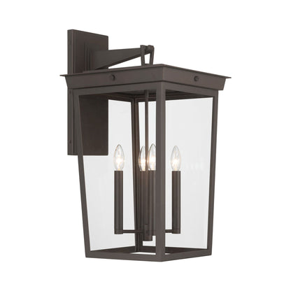 Belmont Outdoor Wall Light in Twilight Bronze (26-Inch).