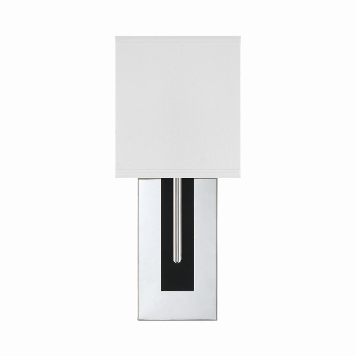 Brent Wall Light in Polished Nickel/Black Forged (15-Inch).