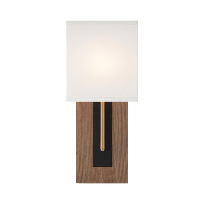 Brent Wall Light in Matte Black/Vibrant Gold (15-Inch).