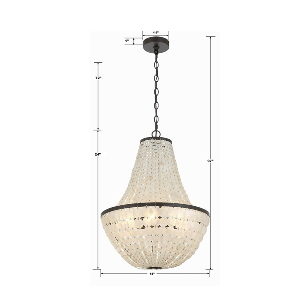 Brielle Chandelier - line drawing.