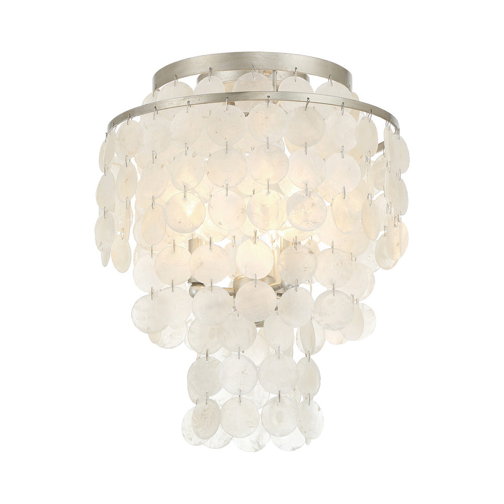 Brielle Flush Mount Ceiling Light in Antique Silver.