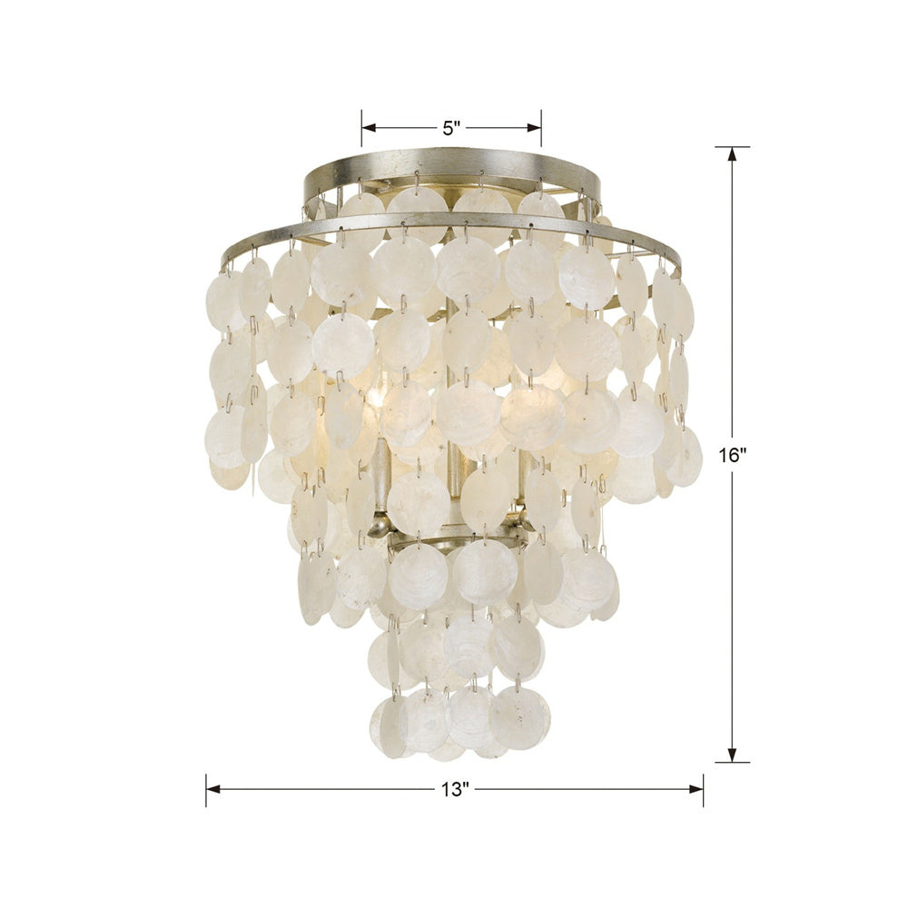 Brielle Flush Mount Ceiling Light - line drawing.