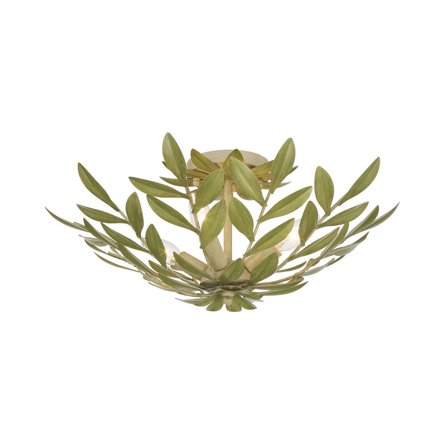 Broche 560 Semi Flush Mount Ceiling Light in Champagne Green Tea.