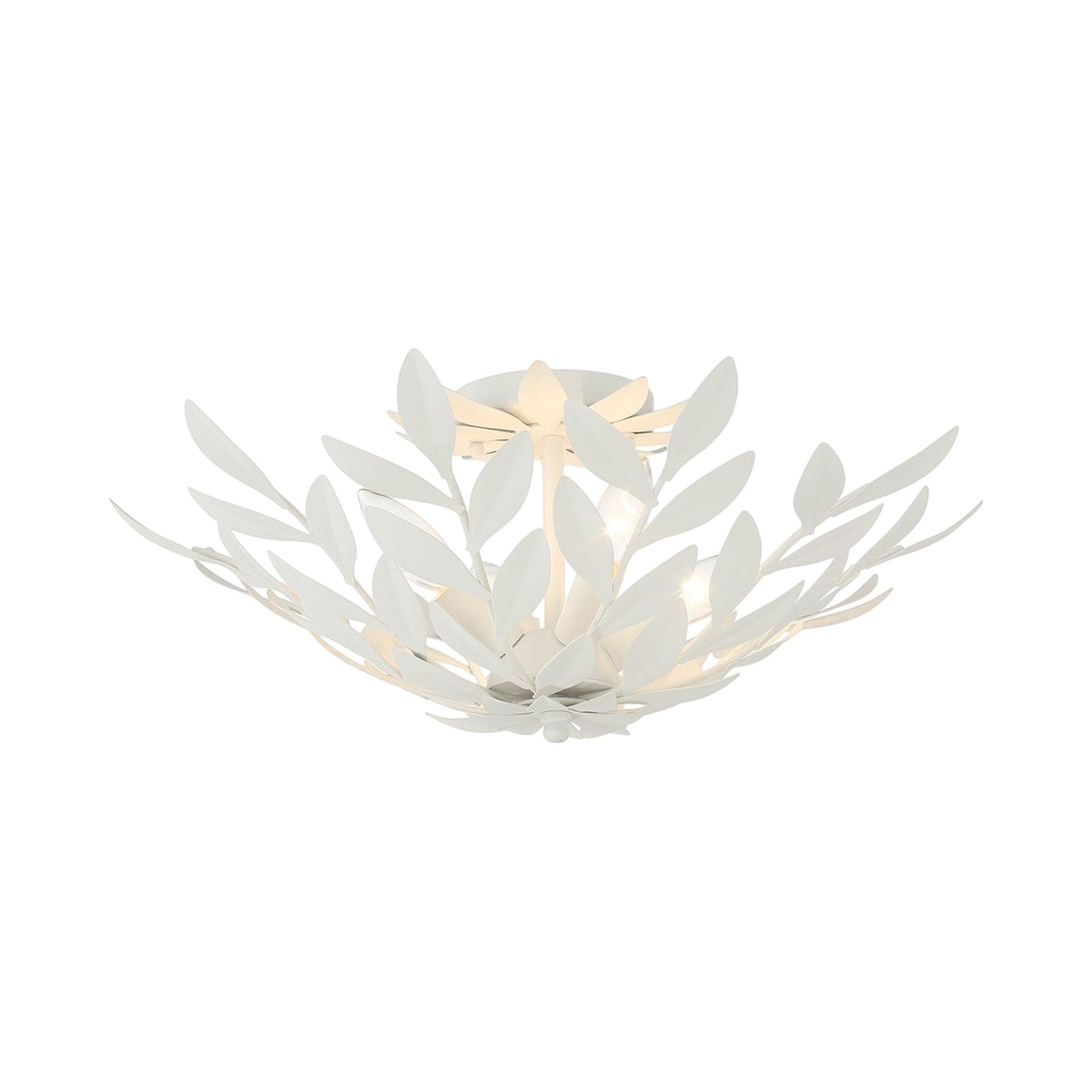 Broche 560 Semi Flush Mount Ceiling Light in Matte White.