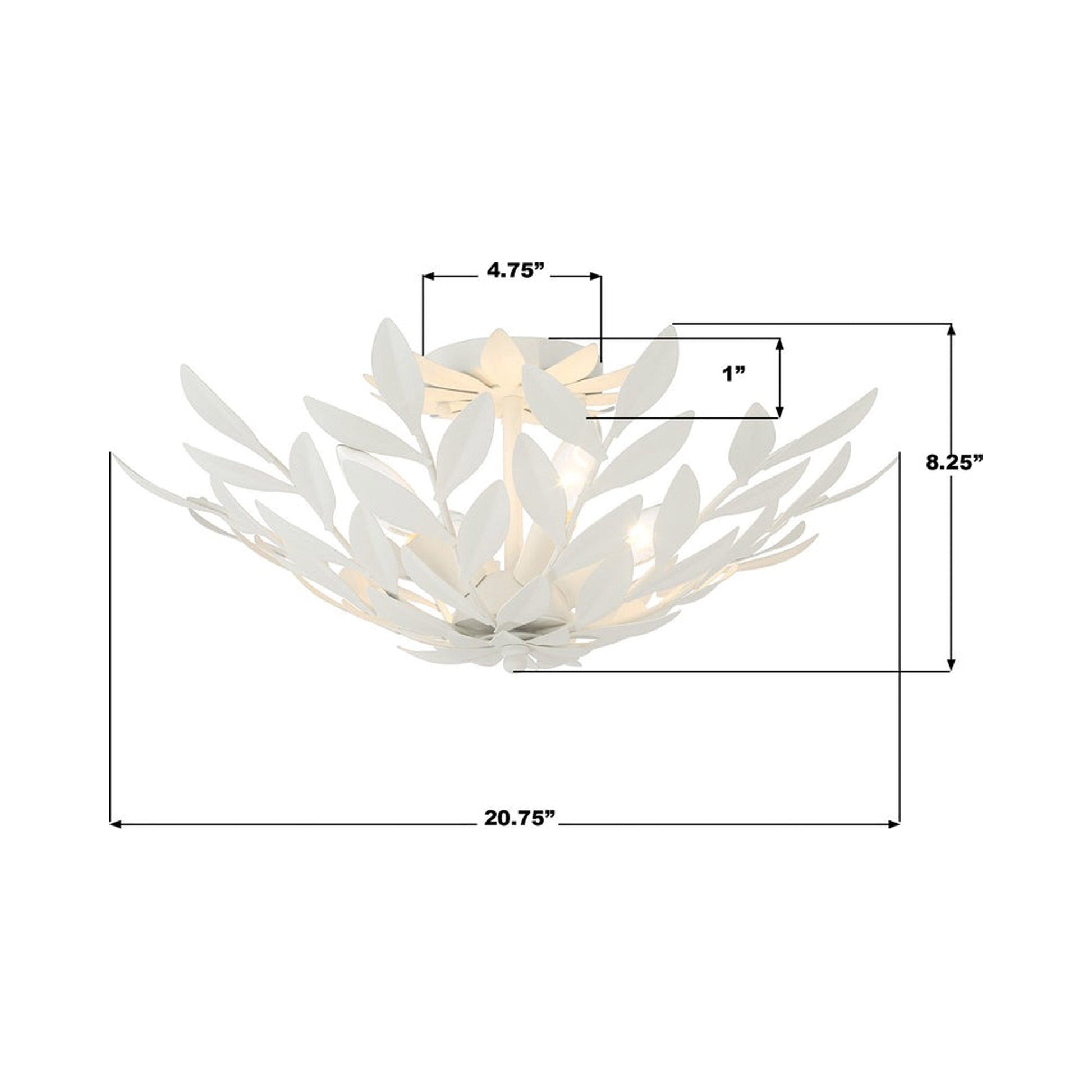 Broche 560 Semi Flush Mount Ceiling Light - line drawing.