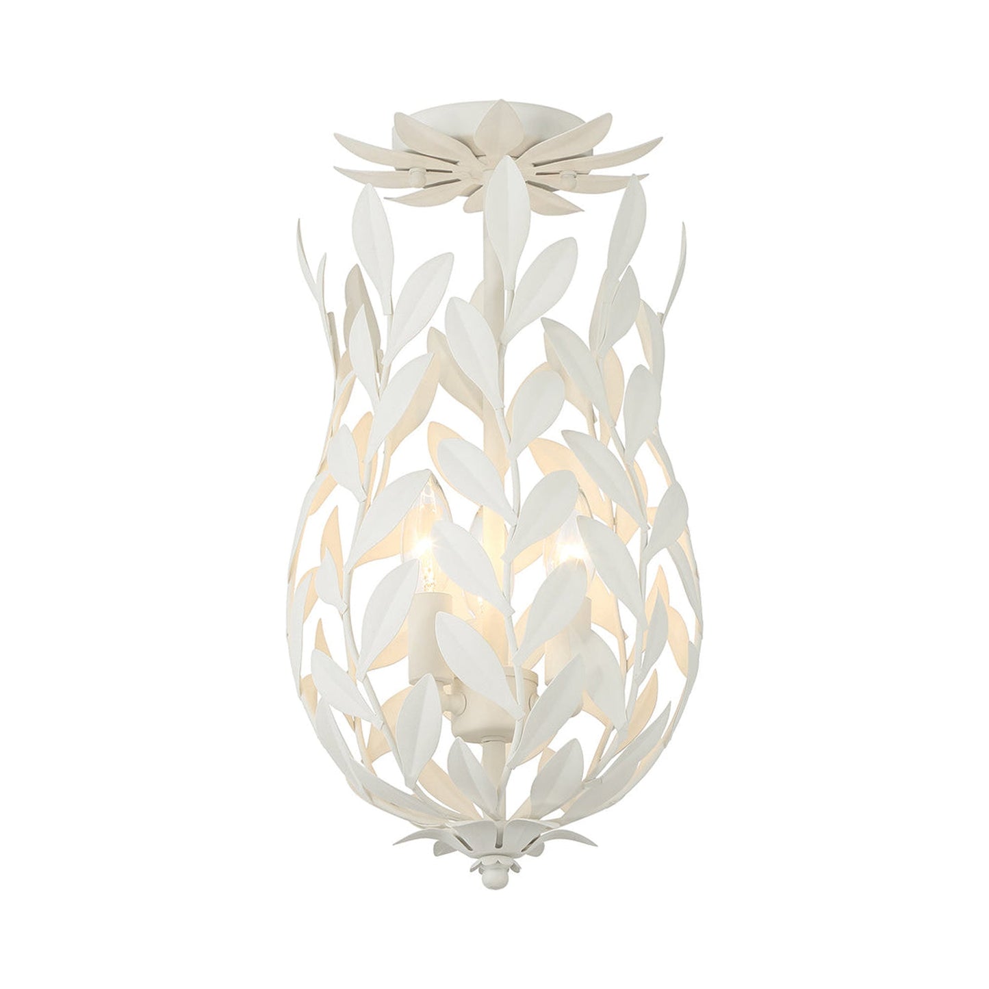Broche 563 Semi Flush Mount Ceiling Light in Matte White.