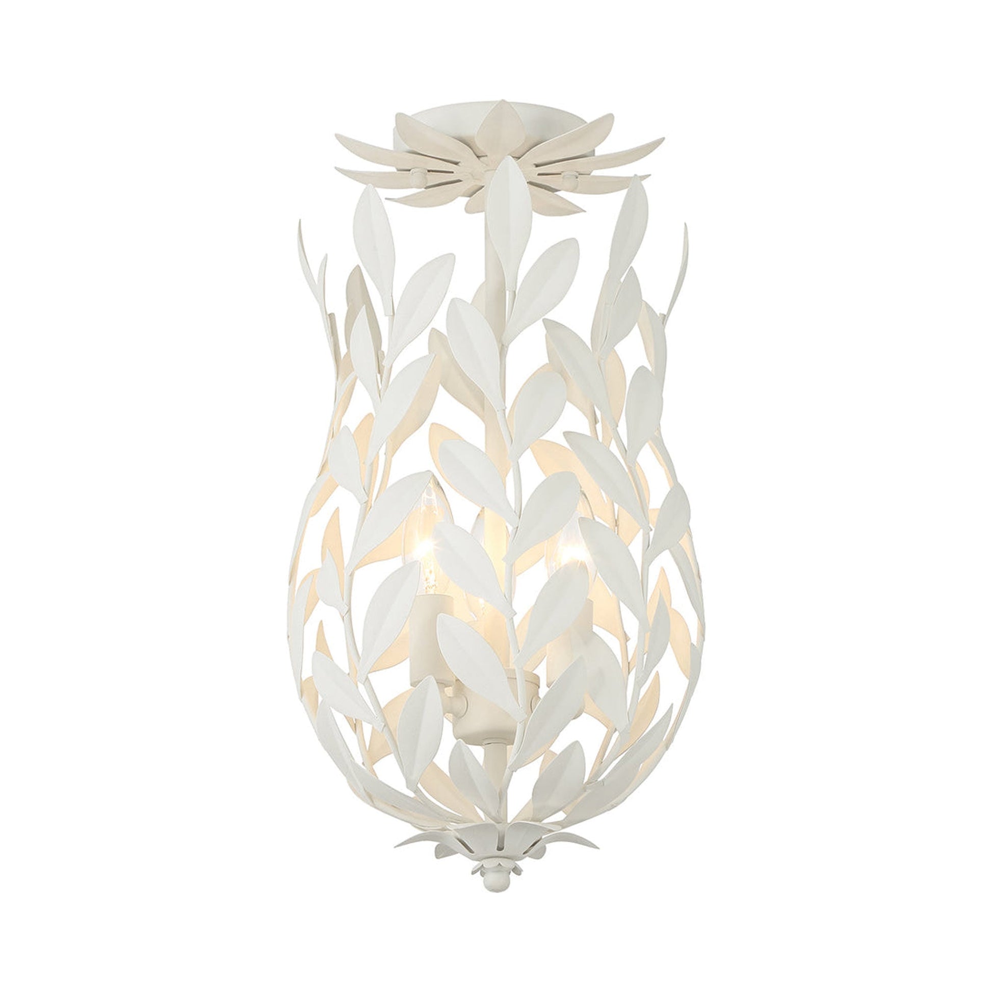 Broche 563 Semi Flush Mount Ceiling Light in Matte White.
