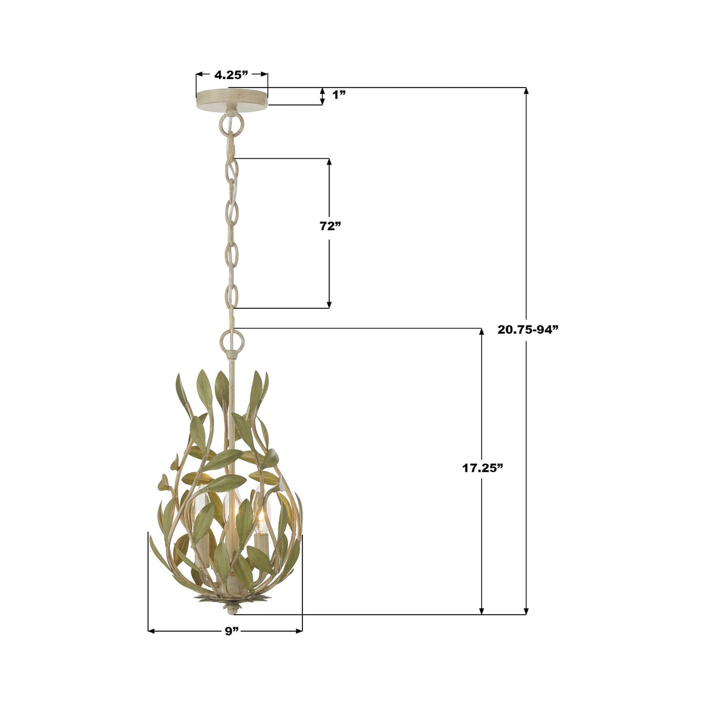 Broche 565 Chandelier - line drawing.