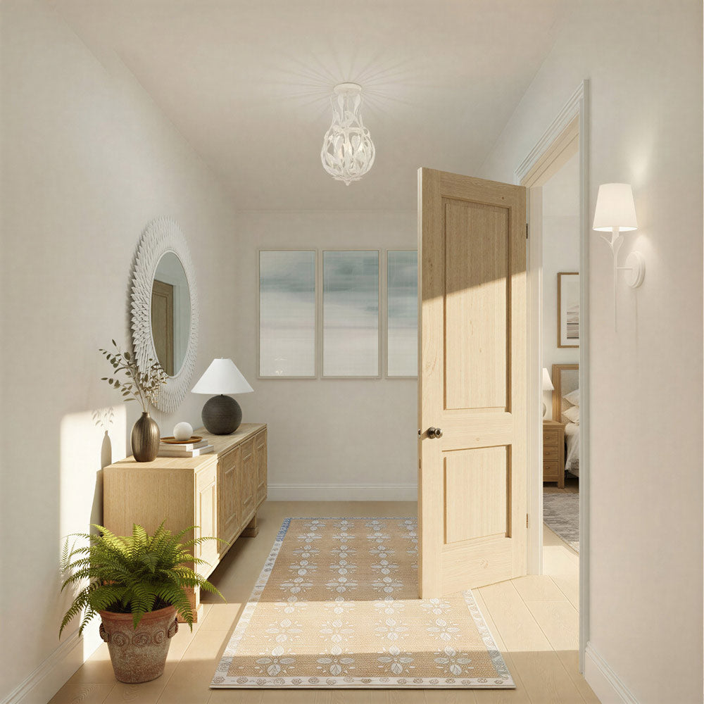 Broche 565 Semi Flush Mount Ceiling Light in hallway.