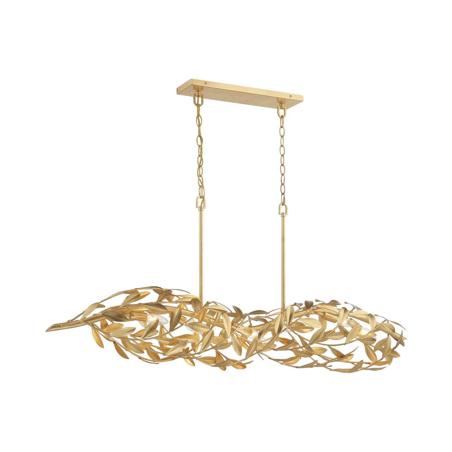 Broche 567 Linear Chandelier in Antique Gold.