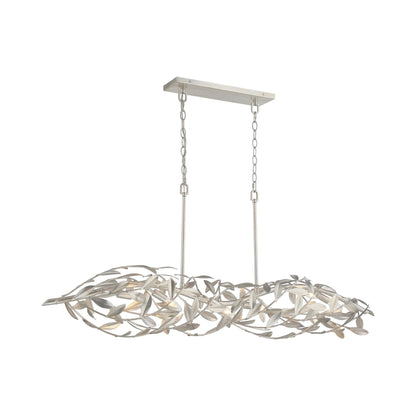 Broche 567 Linear Chandelier in Antique Silver.