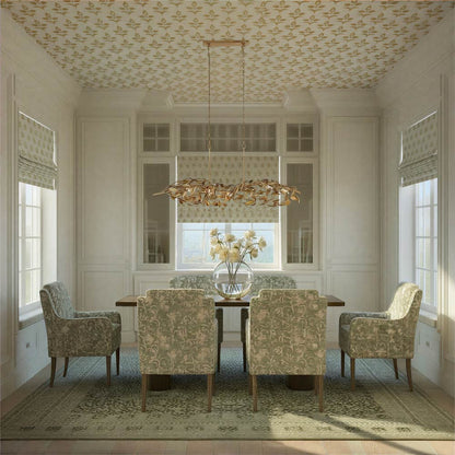 Broche 567 Linear Chandelier in dining room.