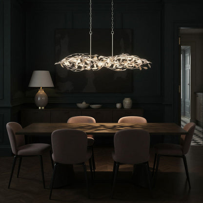Broche 567 Linear Chandelier in dining room.